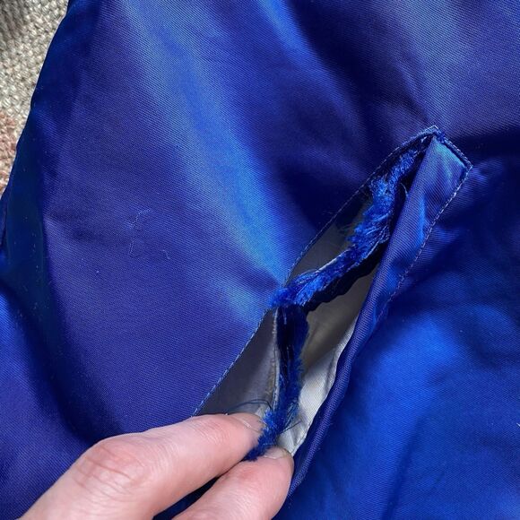 Vintage Milwaukee Brewers Pyramid Satin Jacket Small Blue Yellow Glove Logo 70s - Picture 6 of 11